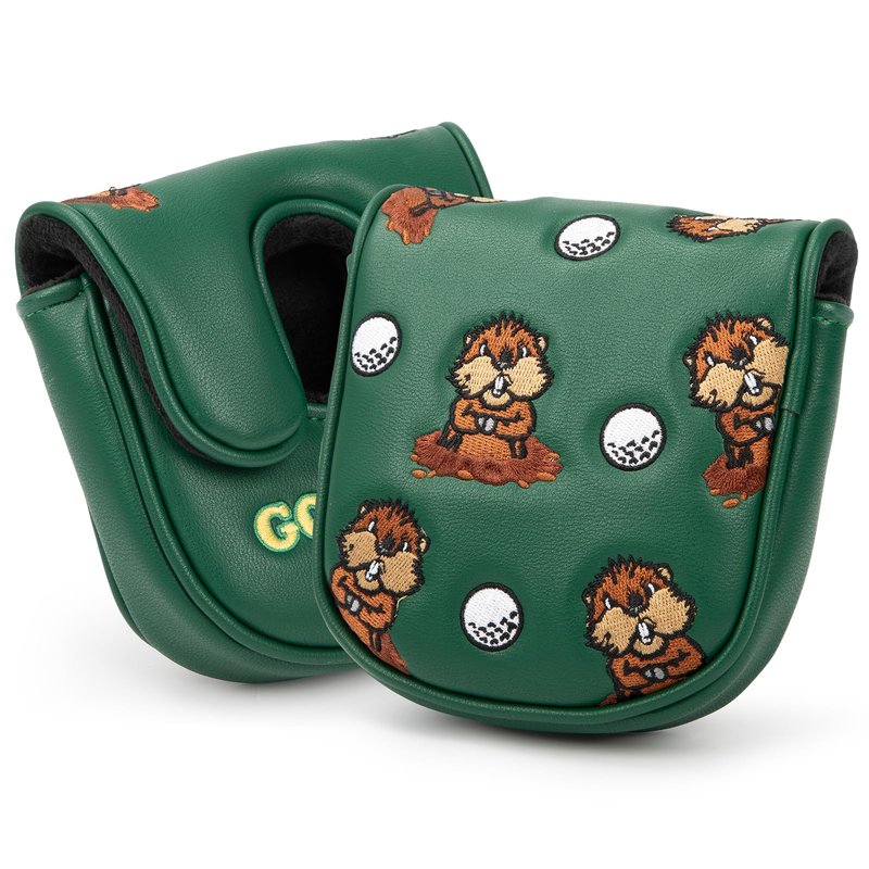 Golf Mallet Putter Cover for DF3 Center Shafted Putter Head Cover Mallet Putter Headcover Magnetic Synthetic Leather Mallet Putter Cover Club Protective Case for Men (Tropical Flowers)
