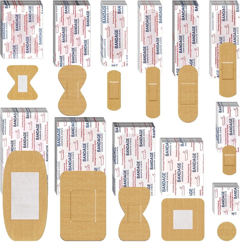 Flexible Fabric Adhesive Bandages - Breathable Fingertip & Knuckle Bandages | 180 Pcs in Assorted Sizes