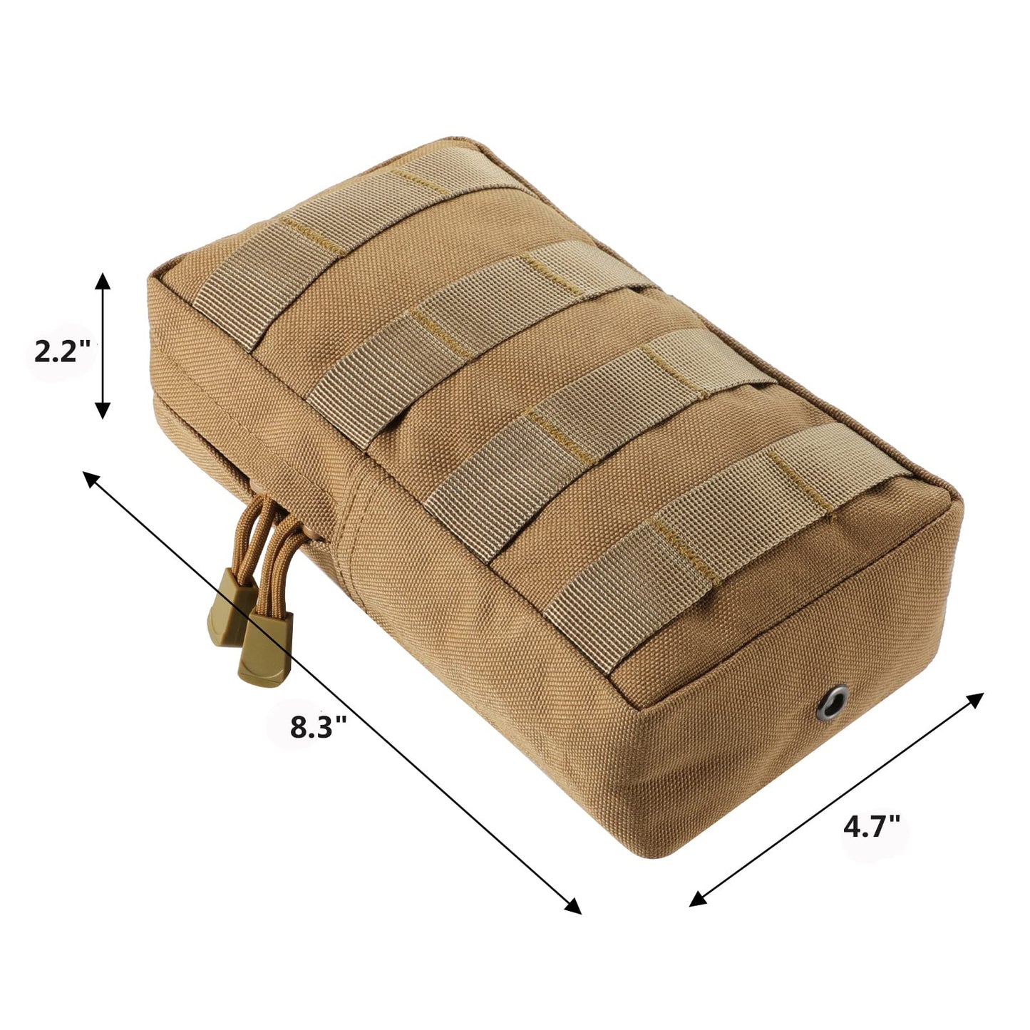 FRTKK 2 Pack Molle Pouches - Tactical Compact Water-Resistant EDC Pouch Small Utility Pouch Bags (Patch Included) (2 Pack-Tan 3)