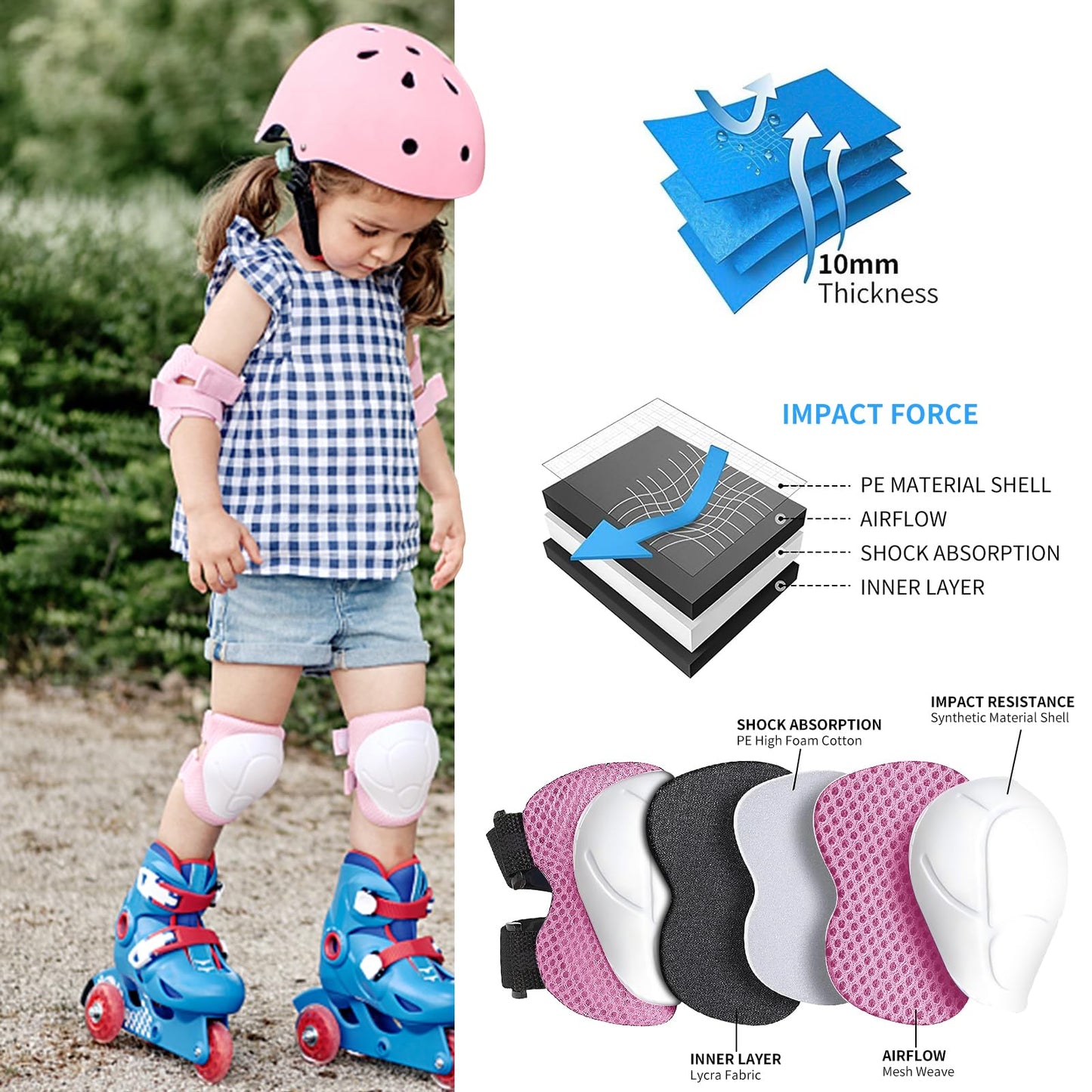 JeeFree Adjustable Gradient Color Skateboard Helmet for 3-5-8-14+Ages【Toddler Kids Youth Adult】 Girls Boys Woman.Bike Helmet for Multi-Sports Cycling Bicycle Scooter Inline Roller Skate Rollerblading