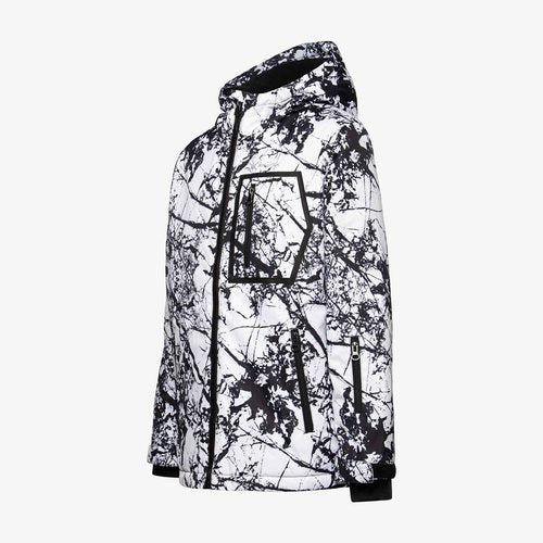 Arctix Kids' Insulated Quilted Lining Waterproof Taped Cold Weather Ultimate Performance Jacket, Cracked Marble White, Medium