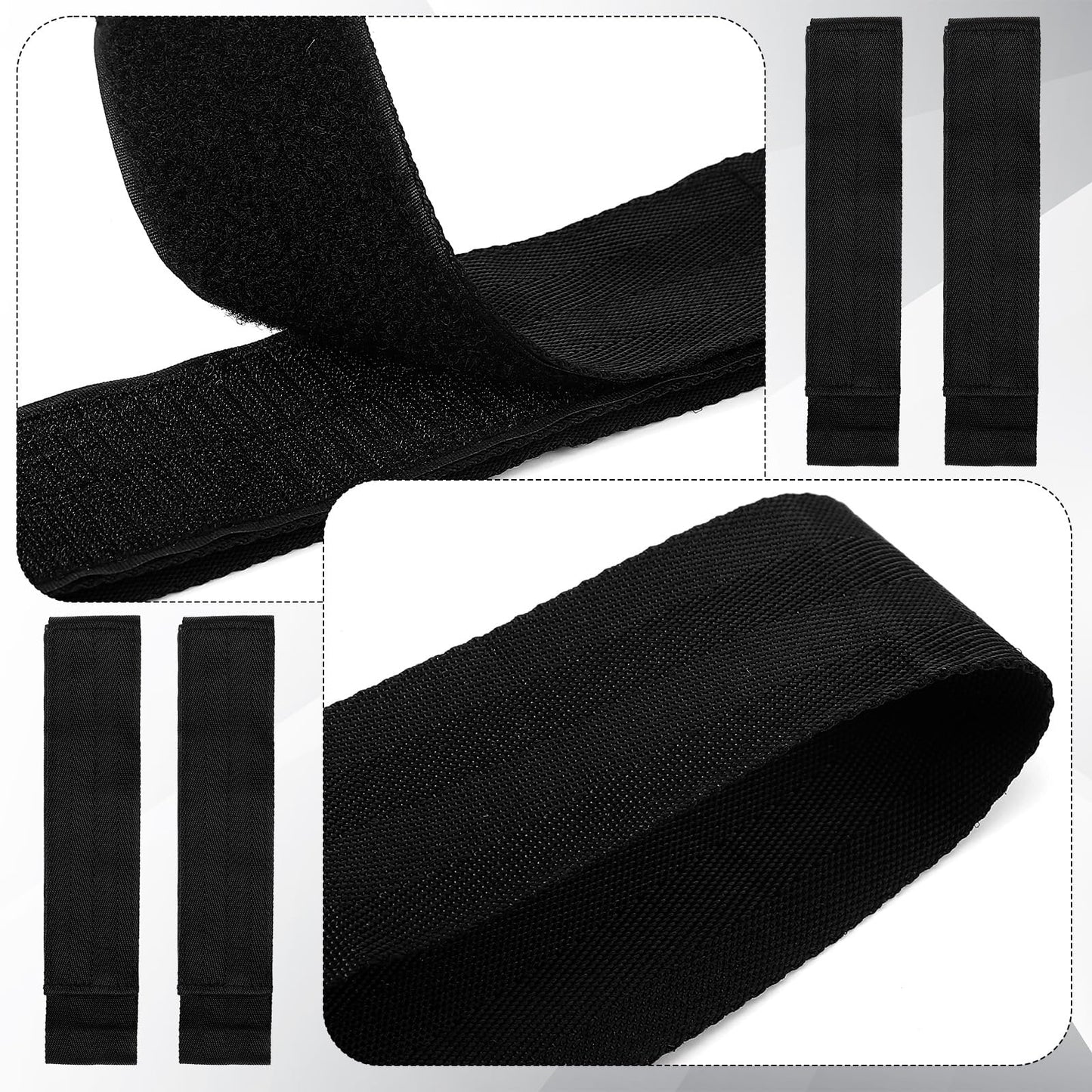Arrowbash 4 Pcs Fishing Rod Straps for Boat Deck 28.1'' Nylon Rod Straps( up to 5) with 24 Screws Secure for Fishing Boat Accessories, Black