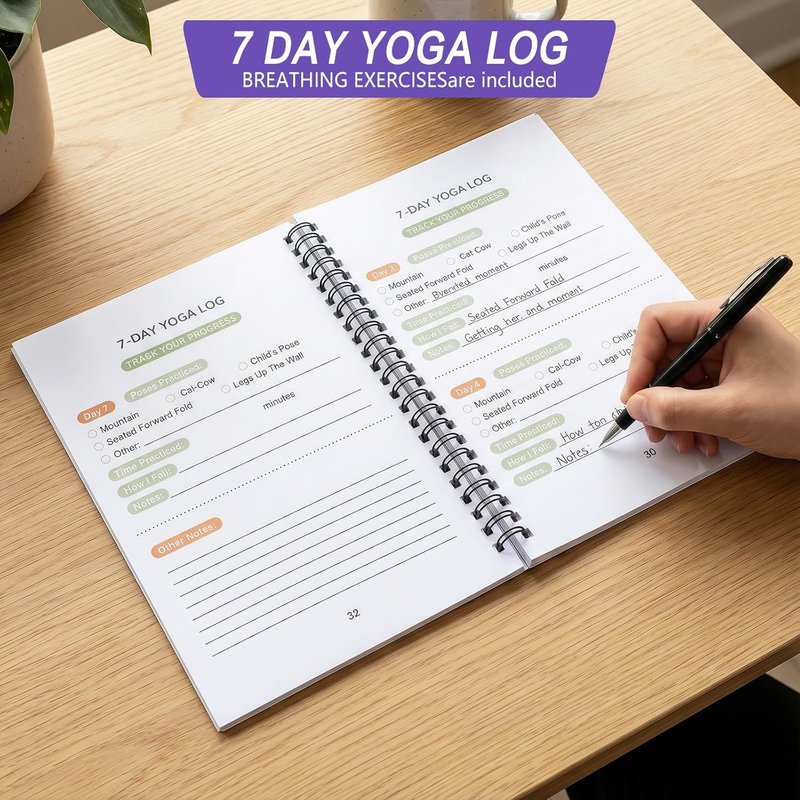 Chair Yoga for Seniors Over 60 - 30-Day Gentle Seated Yoga Guide | Weight Loss & Flexibility Chart (Purple)
