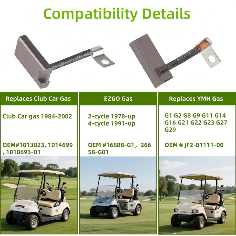 GENOUR Golf Cart Motor Brushes Kit - Compatible with EZGO (1980-Up), Club Car (1984-Up), Yamaha (1978-Up) | Replacement Carbon Brushes for Golf Cart Motors & Upgrade Kit