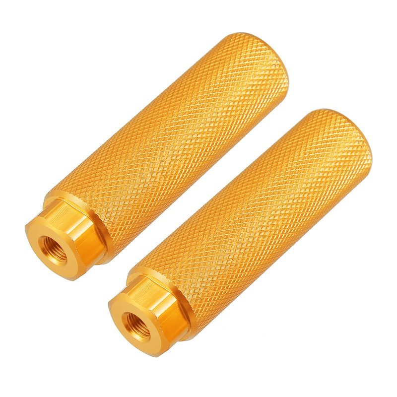 X AUTOHAUX Pair Aluminum Alloy Rear Foot Pegs Footrests Universal Yellow for BMX MTB Bike Bicycle Fit 3/8 Inch Axles