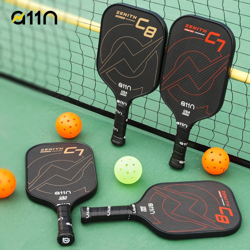 A11N Zenith C7 Pickleball Paddle 16mm | T700 Carbon Fiber with Foam Injected Walls | Enlarged Sweet Spot | Elongated Shape | Red