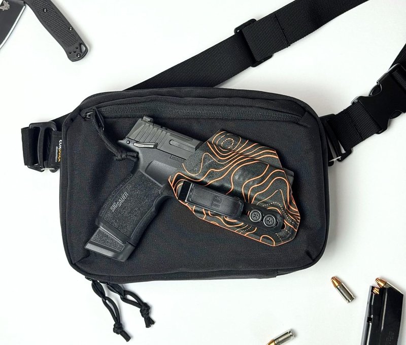 Concealed Carry Sling Bag - Full Size Tactical EDC Crossbody Bag with Quick Access | Includes IWB Holster Adapter