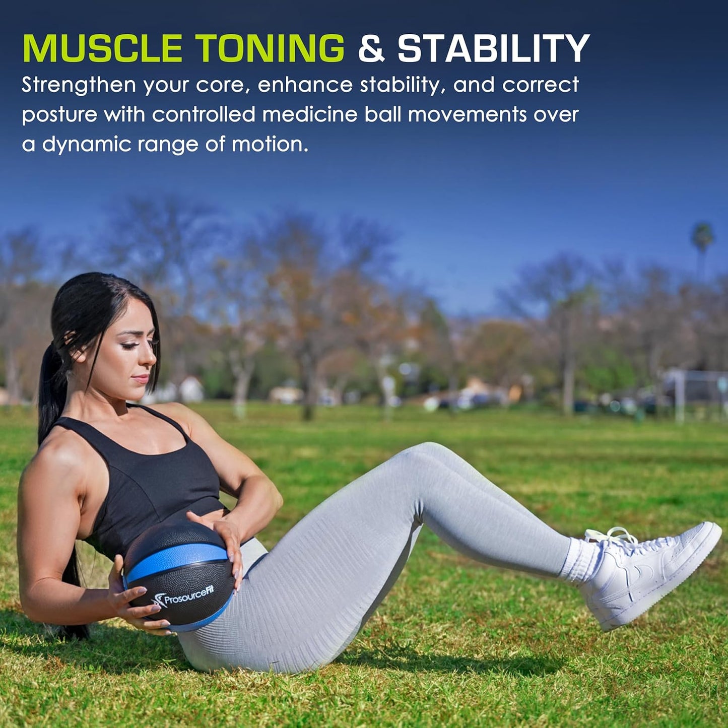 Weighted Medicine Ball for Full Body Workouts - ProsourceFit | Durable Rubber, 10 lbs