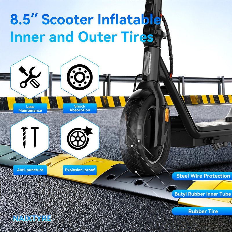 NAIXTYRE 8.5 inch Tires and Inner Tubes,Replacement Wheels for 50/75-6.1 Electric Scooter tires, Suitable for Most Scooters Gotrax Gxl V2/Xiaomi M365,8.5x2 Electric Scooter Tire,(2 Set)