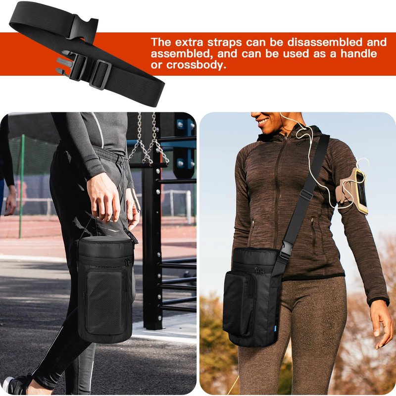 Xxerciz Water Bottle Carrier Bag for Under Armour 64oz Water Bottle Jug, Water Bottle Holder with Detachable Strap and Handle, Bottle Sleeve with Phone Pocket for Gym Walking