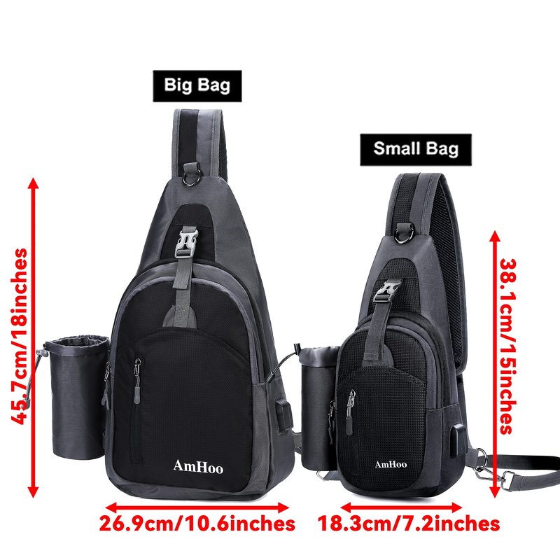 AmHoo Sling Backpack Chest Shoudler Crossbody Bag Water Resistant Hiking Daypack Small Orange