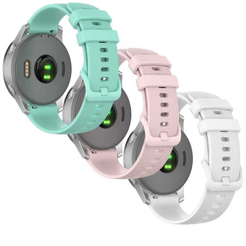 Anrir 18mm Soft Silicone Watch Band for Garmin Vivoactive 4S, Vivomove 3S 39mm, Fossil Women's Gen 6/5E 42mm, Q Venture Gen 4 HR/3, Sport 41mm - 3 Pack