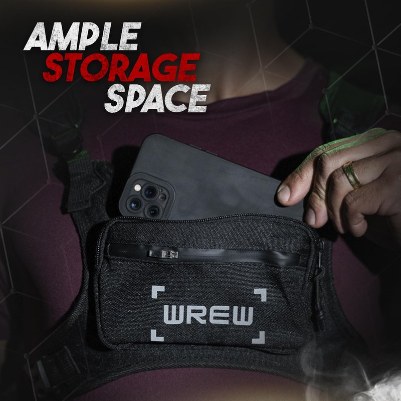 Water Resistant Running Chest Pack for Men-Running Phone Holder with Extra Storage-Lightweight Running Vest for Workouts