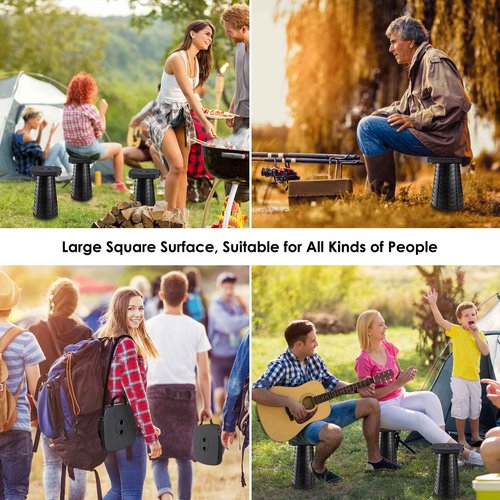 aboutool Collapsible Stool with Soft Removable Cushion & Waterproof Carry Bag - Lightweight Folding Stool, 485lbs Capacity, Portable for Adults, Camping, Fishing, Hiking, Outdoor, Travel