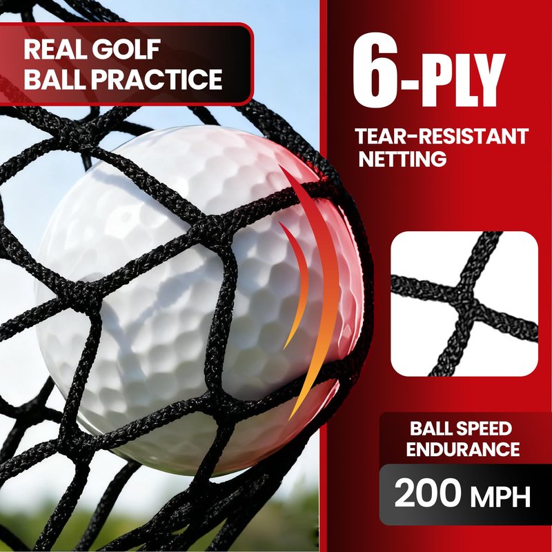FRANKTECH Golf Net, 10x7ft Heavy Duty Practice Hitting Net for Indoor & Outdoor Backyard Driving, Includes Target, Carry Bag, Balls, Ideal Golf Gifts for Men, Dad, Him