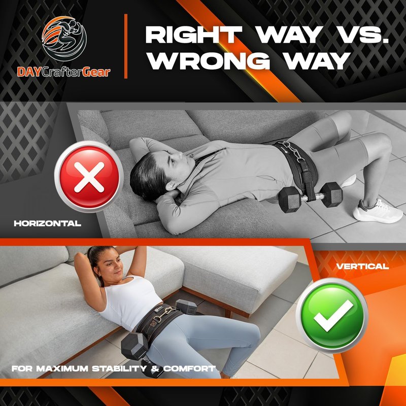 Hip Thrust Belt for Weights, Dumbbells & Kettlebells – Heavy Duty Glute Workout Equipment for Plates up to 300 lbs, with bonus straps for Dips & Squat Belt for Home & Gym