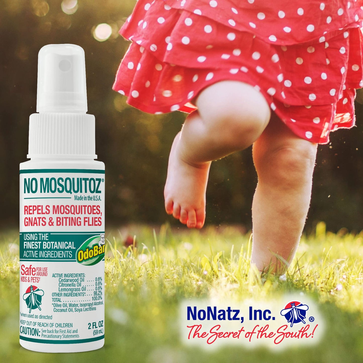 No Mosquitoz Botanical Bug Repellent, Effective for Gnat, Mosquito, and Biting Flies, Hand-Crafted and DEET-Free, Non-Greasy Formula, 8 Ounce Spray Bottle