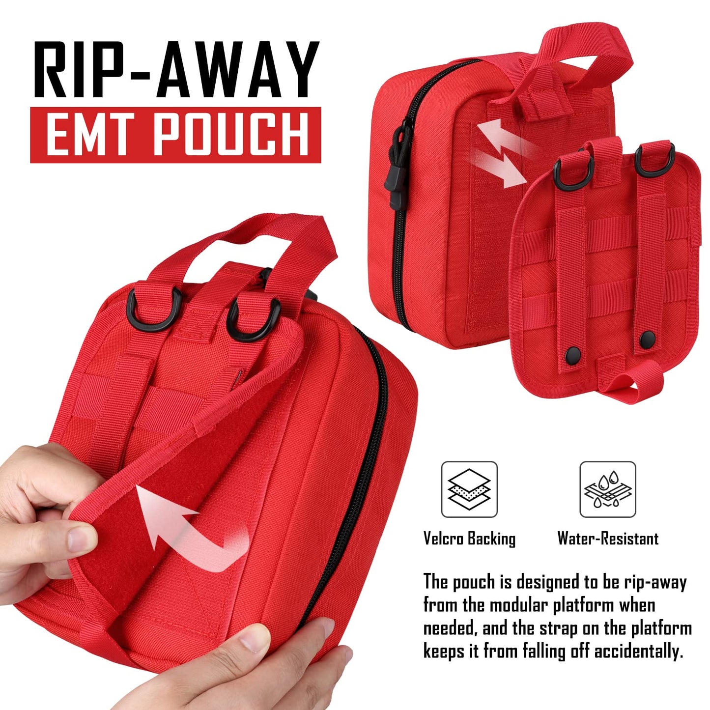 LIVANS 1000D First Aid Bag Empty Medical Ifak Pouch Molle EMT Pouches Rip-Away Tactical Military Trauma Emergency Medic Bag