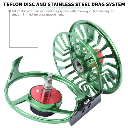 Maxcatch Fly Fishing Reel with CNC-machined Aluminum Body Avid Series Best Value - 1/3, 3/4, 5/6, 7/8, 9/10 Weights (Green Reel+Line Combo, 3/4 wt)