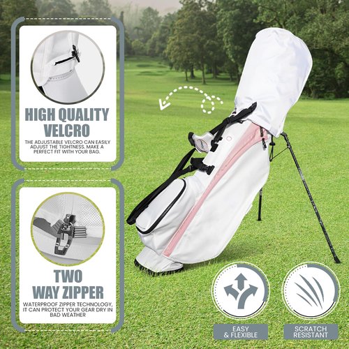Regency Golf Bag Rain Hood - Eco-Friendly, Universal Fit, Durable & Quick Access Club Protector (White, Large)