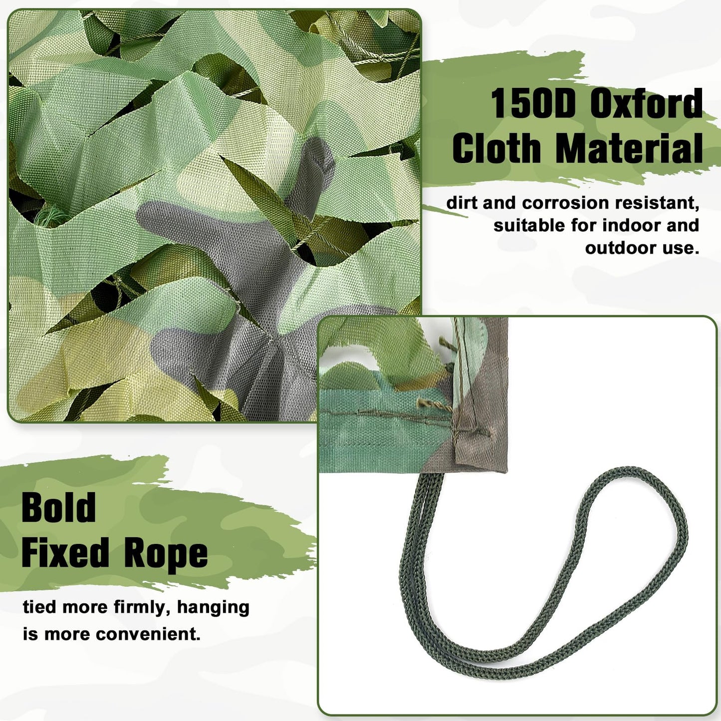 Yeacool Hunting Camo Netting Mesh Camouflage Netting Military Surplus Hunting Blind Net for Military Theme Party Decor Backdrop Sunshade Car Cover Camping Shooting (Woodland Camo, 10ftx20ft, 3m*6m)