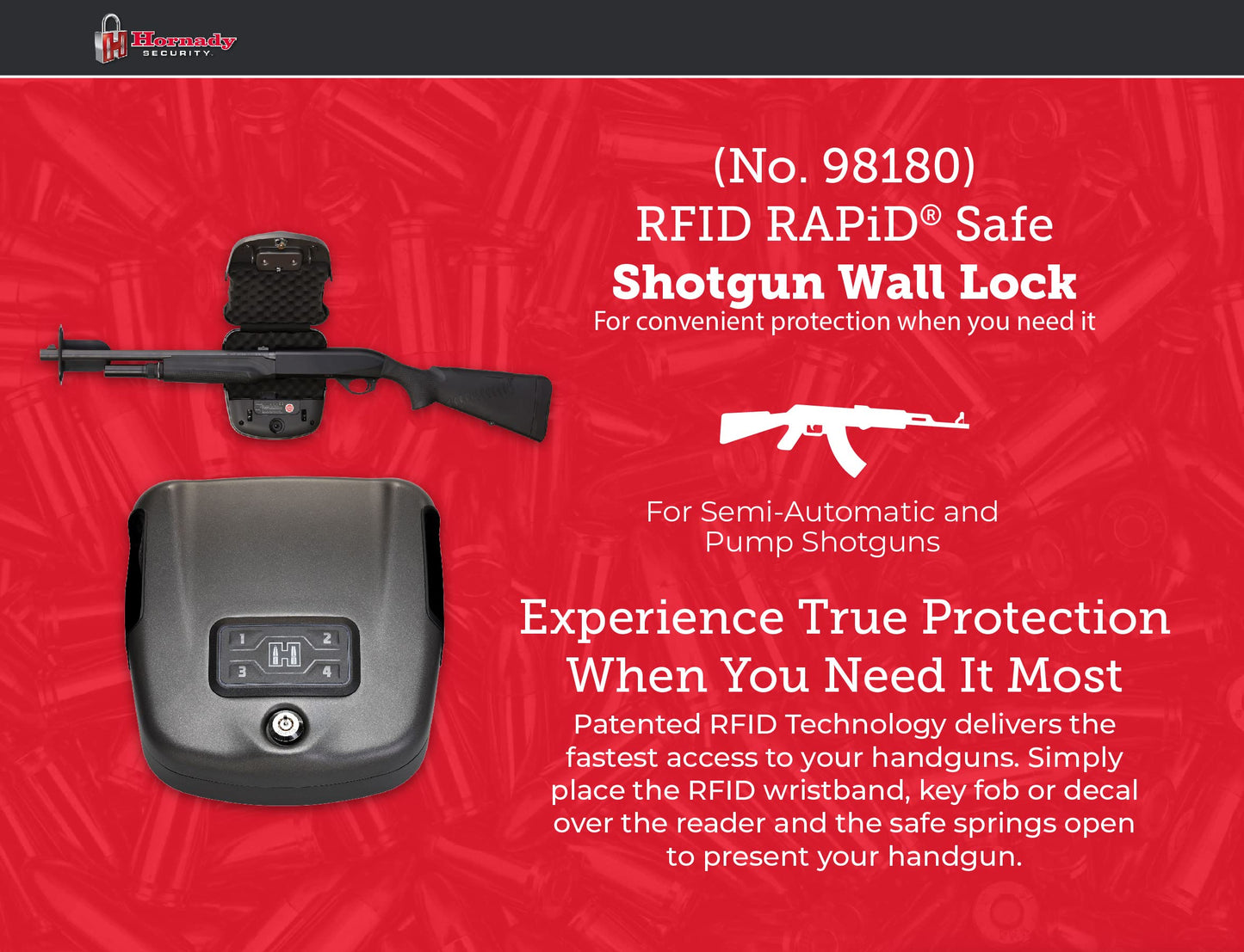 Hornady Rapid Safe Wall Mount for Long Guns – RFID Entry Quick Access Safe For Shotguns and Rifles