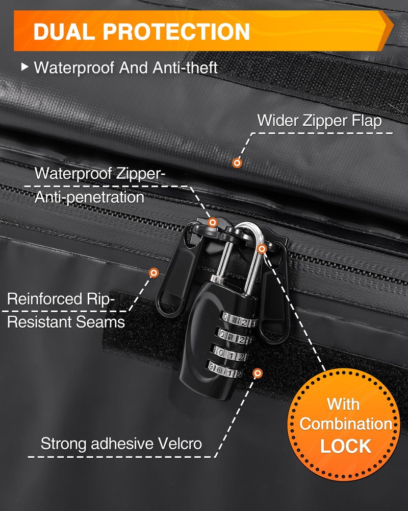 Sailnovo Rooftop Cargo Carrier Waterproof 21 Cubic Feet Car Roof Rack Cargo Carrier Roof Cargo Bag for All Cars with/Without Rack, Includes Anti-Slip Mat, 6 Door Hooks & Luggage Lock