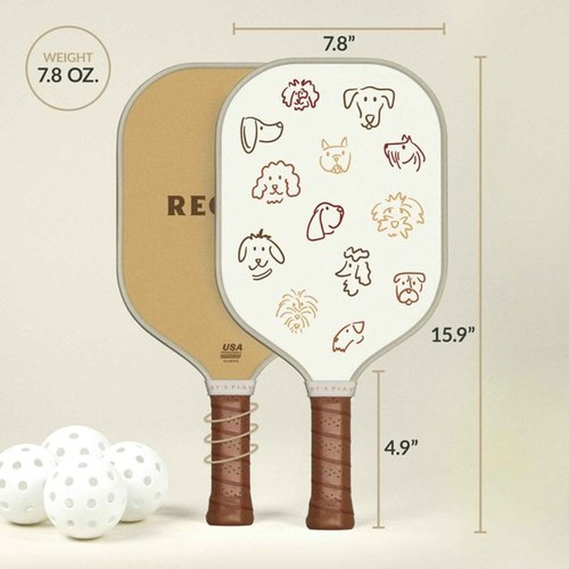 Recess Premium Pickleball Paddle, Rover - Strong & Durable Fiberglass Surface, Lightweight, Honeycomb Core & Comfort Grip Handles - Tournament or Casual Play, USAPA Approved