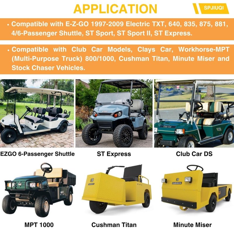 SPJIUQI 73120-G25 102187101 Golf Cart ADC Motor Brush Kit Fits EZGO Models 1997-2009 TXT Electric 640 835 875 881 ST Sport for Club Car Models Clays Car MPT 800/1000 1021862-01