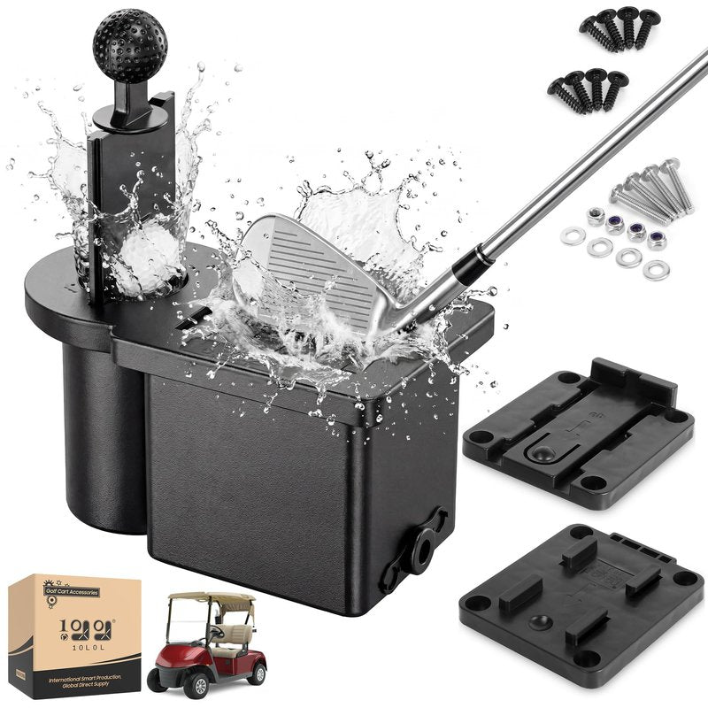 10L0L Golf Cart Ball Washer and Club Head Cleaner Kit Detachable Golf Club Head and Ball Washer Golf Cleaner for EZGO Club Car Yamaha