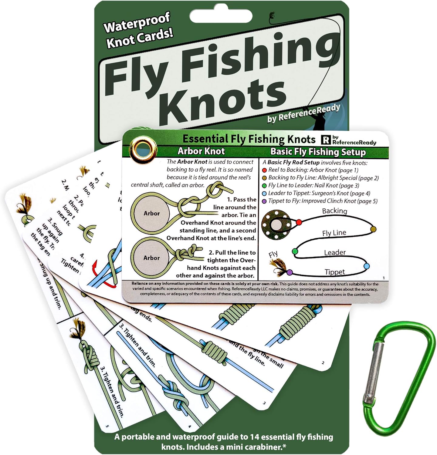 Fly Fishing Knot Cards - Waterproof Pocket Guide to 14 Essential Knots | Unique Gift for Fishermen & Women
