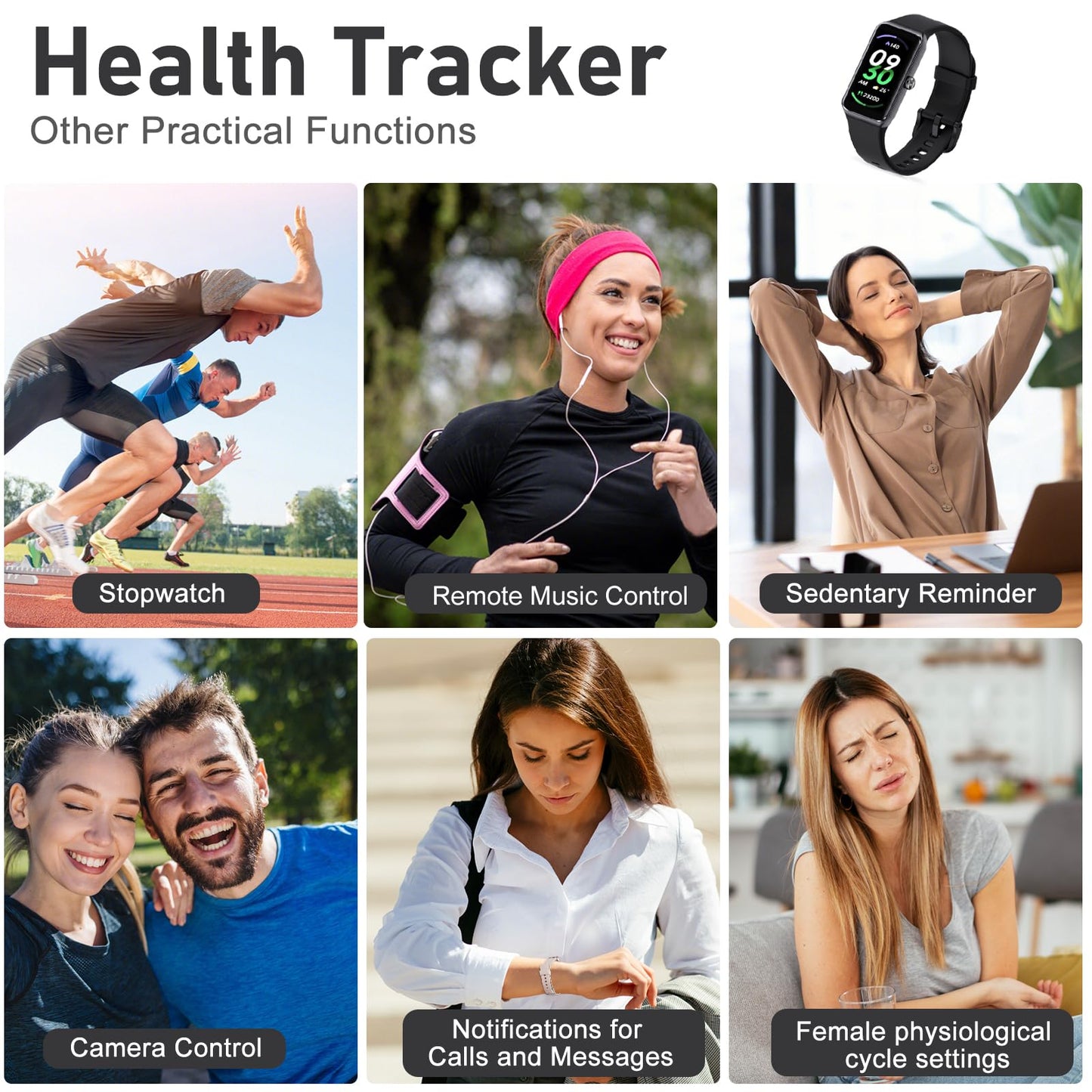ST-CARE Fitness Tracker with Step Counter/Calories/Stopwatch, Activity Tracker, Health Tracker with Heart Rate Monitor, Sleep Tracker,1.47 Touch Color Screen, Pedometer Watch for Women Men