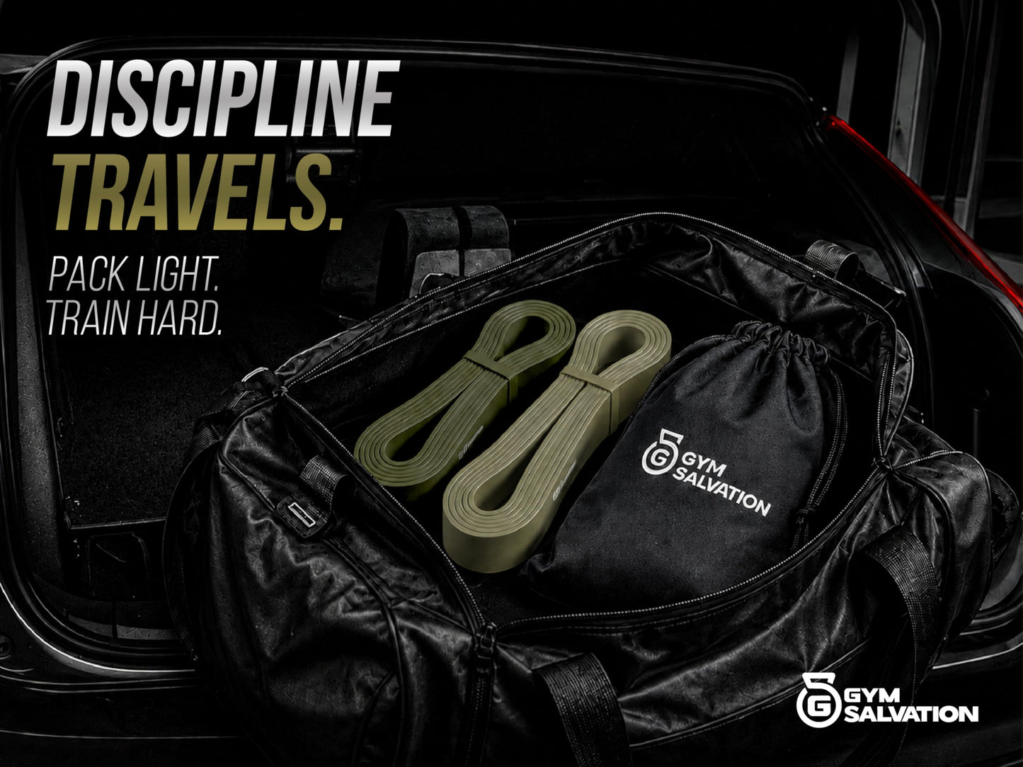 Gym Salvation Resistance Bands Set, 5 Pull Up Assist & Strength Training Bands, Durable Powerlifting & Workout Loops with Carry Bag - Black and Military Green Shades