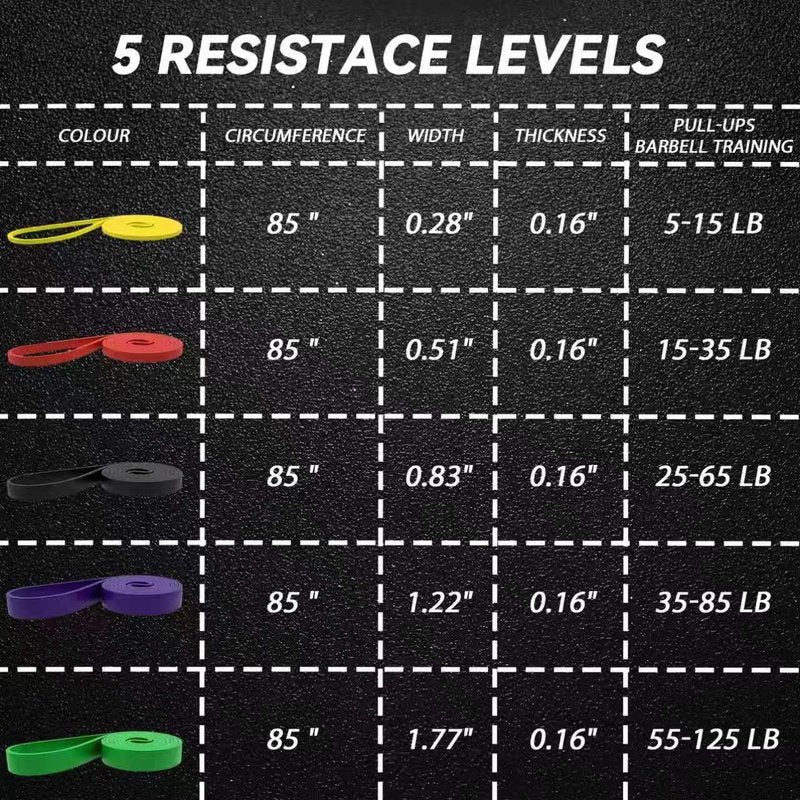 Estleys Resistance Bands, 5 Pack Pull-up Bands, Fabric Resistance Bands for Legs, Workout Bands, Exercise Bands Set for Fitness, Working Out, Body Stretching, Physical Therapy