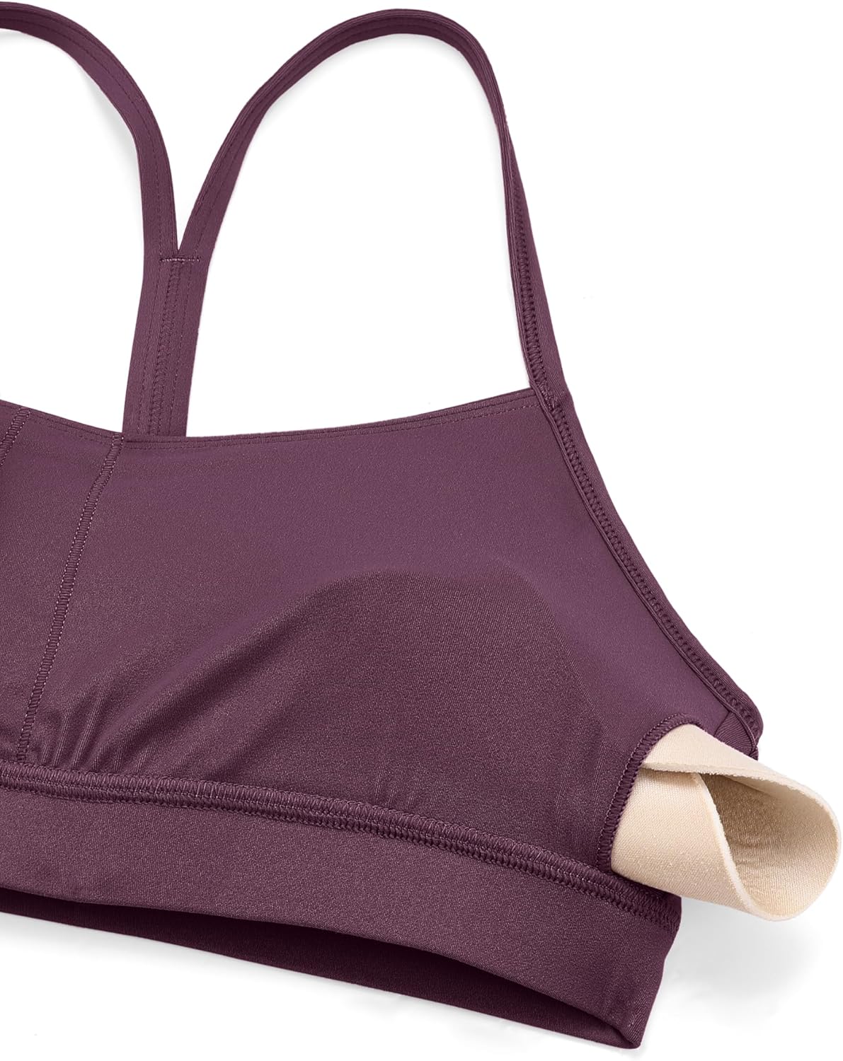 CRZ YOGA Y Back Sports Bra for Women - Padded Racerback Low Impact Yoga Top | Comfortable Workout Wear