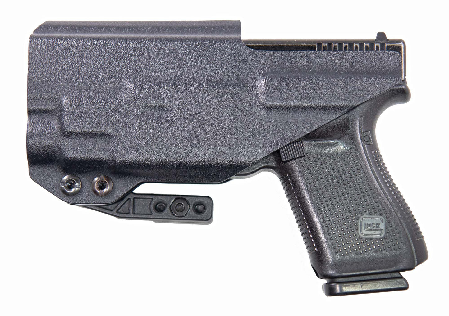 FDO Industries IWB Lightbearing Kydex Holster Compatible with Glock 19 23 32 w/ TLR7 HLX Optic Cut with Claw & Discreet Carry Concepts 1.5" Metal Clip - Made in USA (Black, G19 TLR7 HLX)