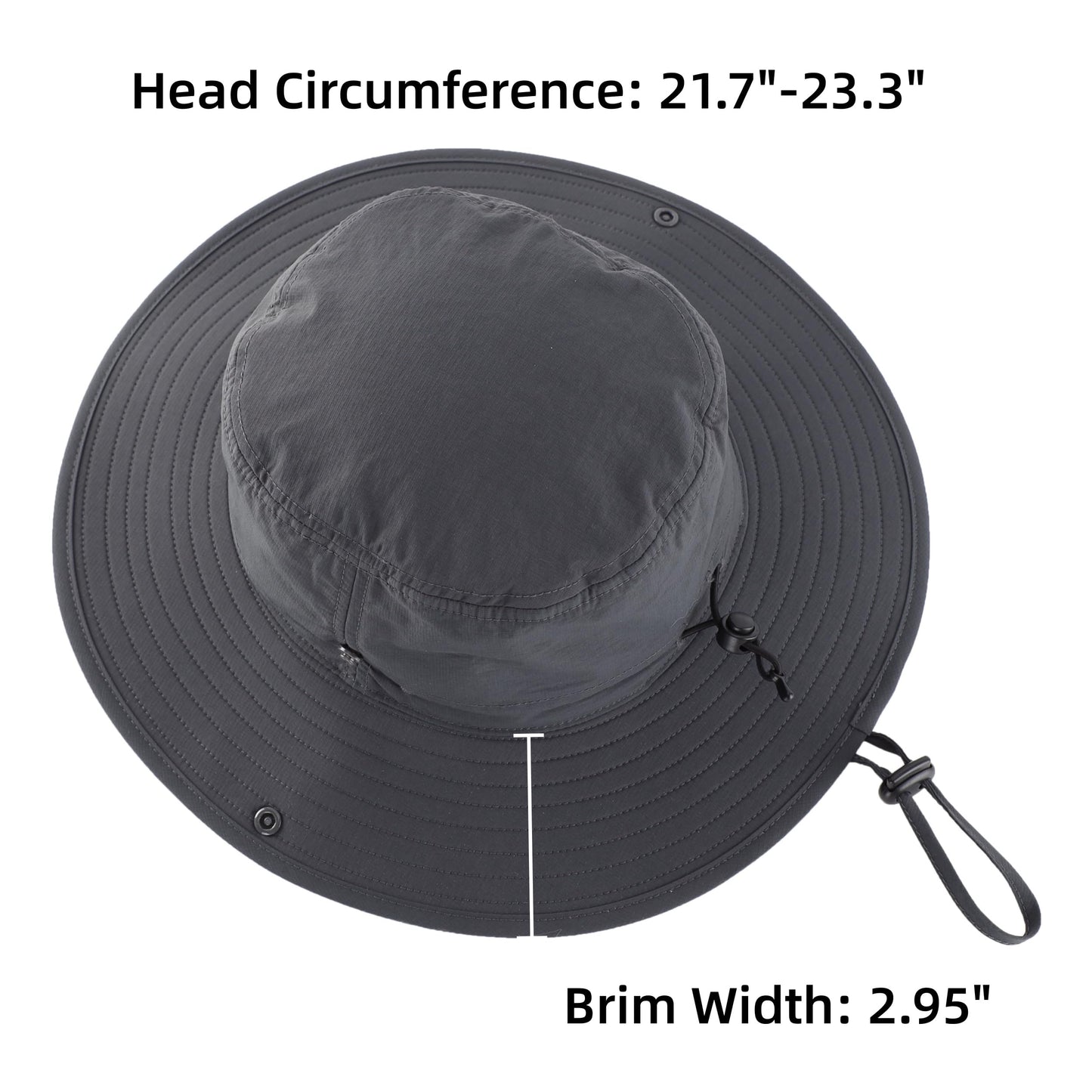 Connectyle Men's Cowboy Sun Hat Wide Brim Fishing Hiking Camping Gardening Hat UV Protection Outdoor Summer Sun Hat Dark Grey