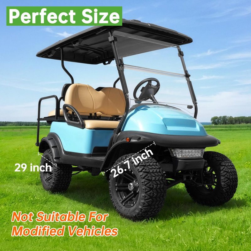 10L0L Golf Cart Fender Flares for Club Car Precedent 2004-Up Gas & Electric, Front & Rear Set of 4 with Stainless Steel Screws, Amber Reflectors (Not Fit Modified Models)