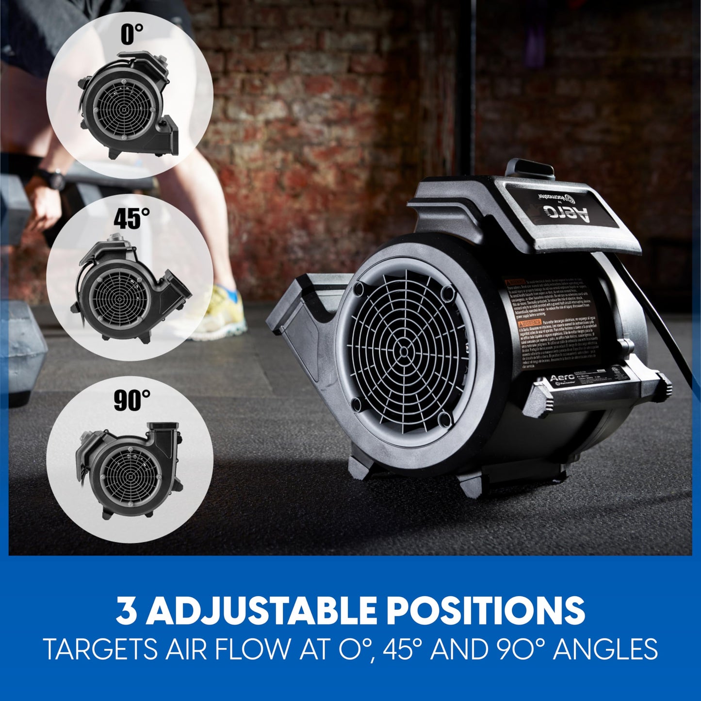 Vacmaster AM201R 3 Speed Floor Fan, 156W 550 CFM Air Mover, Utility Blower Fan, Carpet Dryer for Drying, Cooling & Circulation
