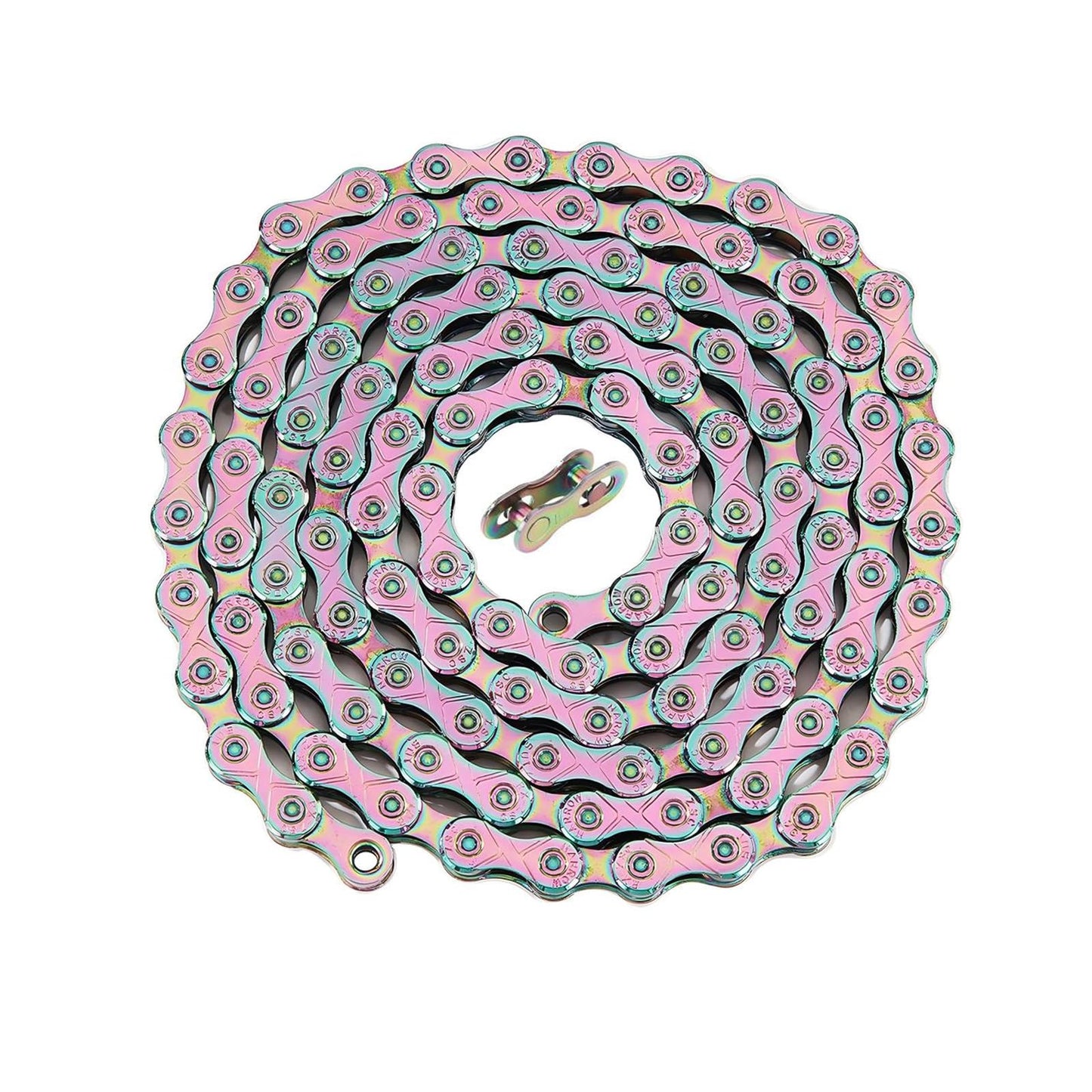9 Speed Bike Chain,Suitable for Road Bicycles,Mountain Bike Accessories,Rainbow Color,116 Links,Compatible with Shimano/SRAM Mountain, Road Bike