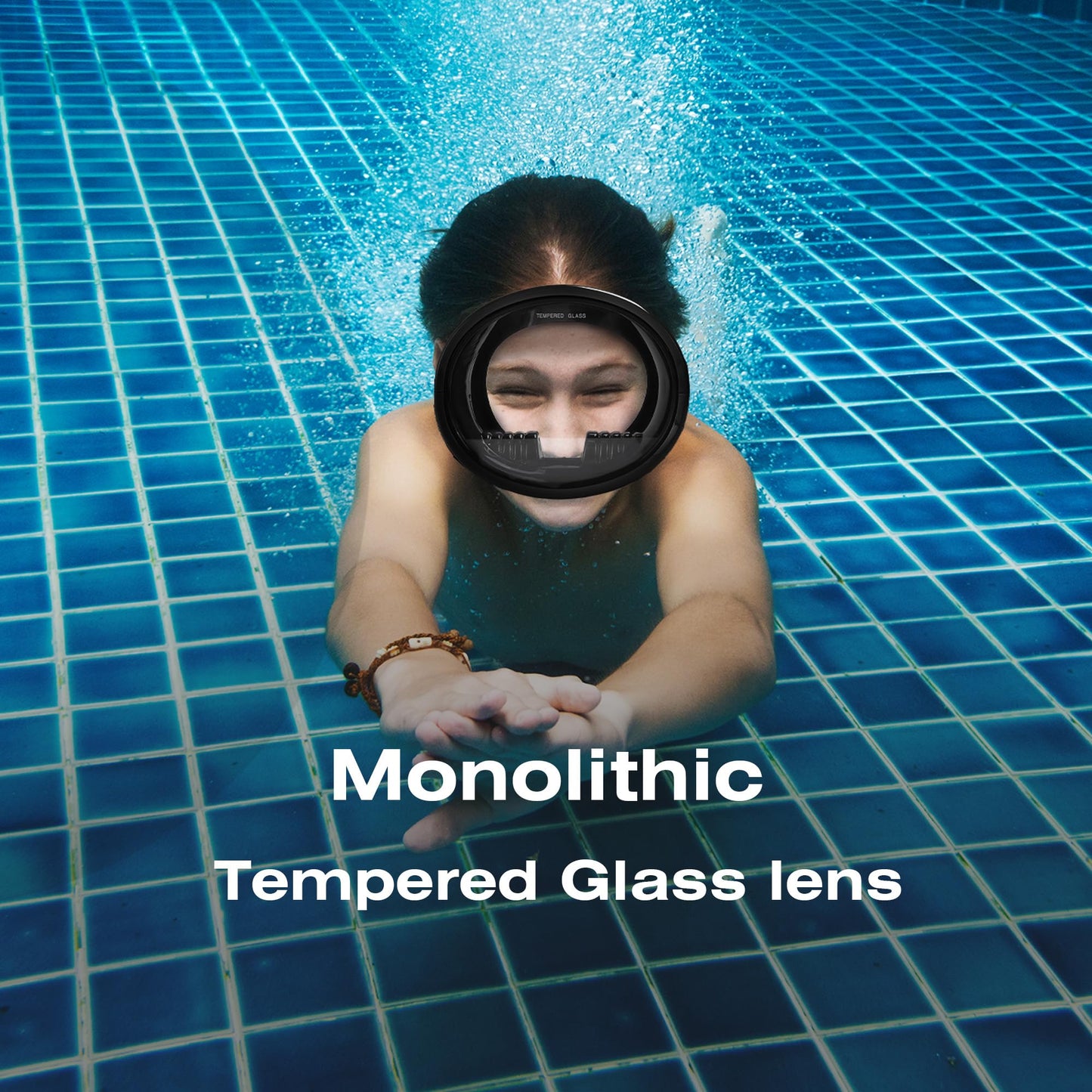 Mikinya Diving Mask Scuba Snorkeling & Spearfishing Gear for Adults, Freediving Mask with Anti-Fog Tempered Glass, HD Wide View Lens, Comfortable Water Goggles (Black + Black)