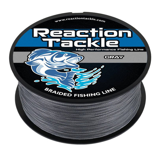 Reaction Tackle Braided Fishing Line - Pro Grade Power Performance for Saltwater or Freshwater Fish - Colored Fishing Line Braid for Extra Visibility - Gray 30 Lb (300 Yards)