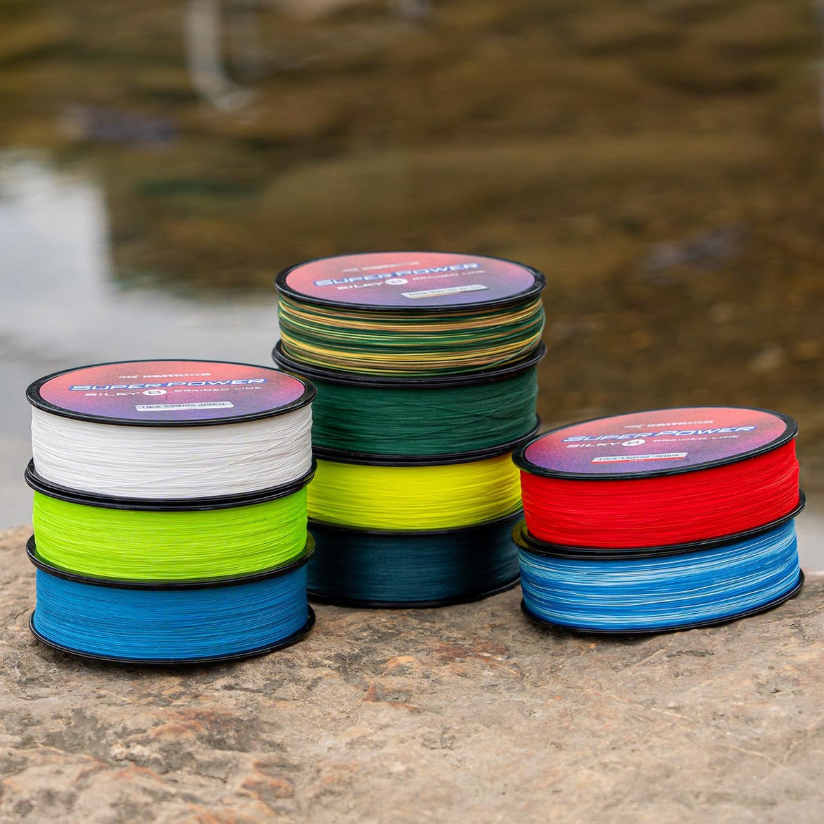 KastKing Superpower Silky8 Braided Fishing Line, Camo, 8 Strands, 15 LB, 500 Yds