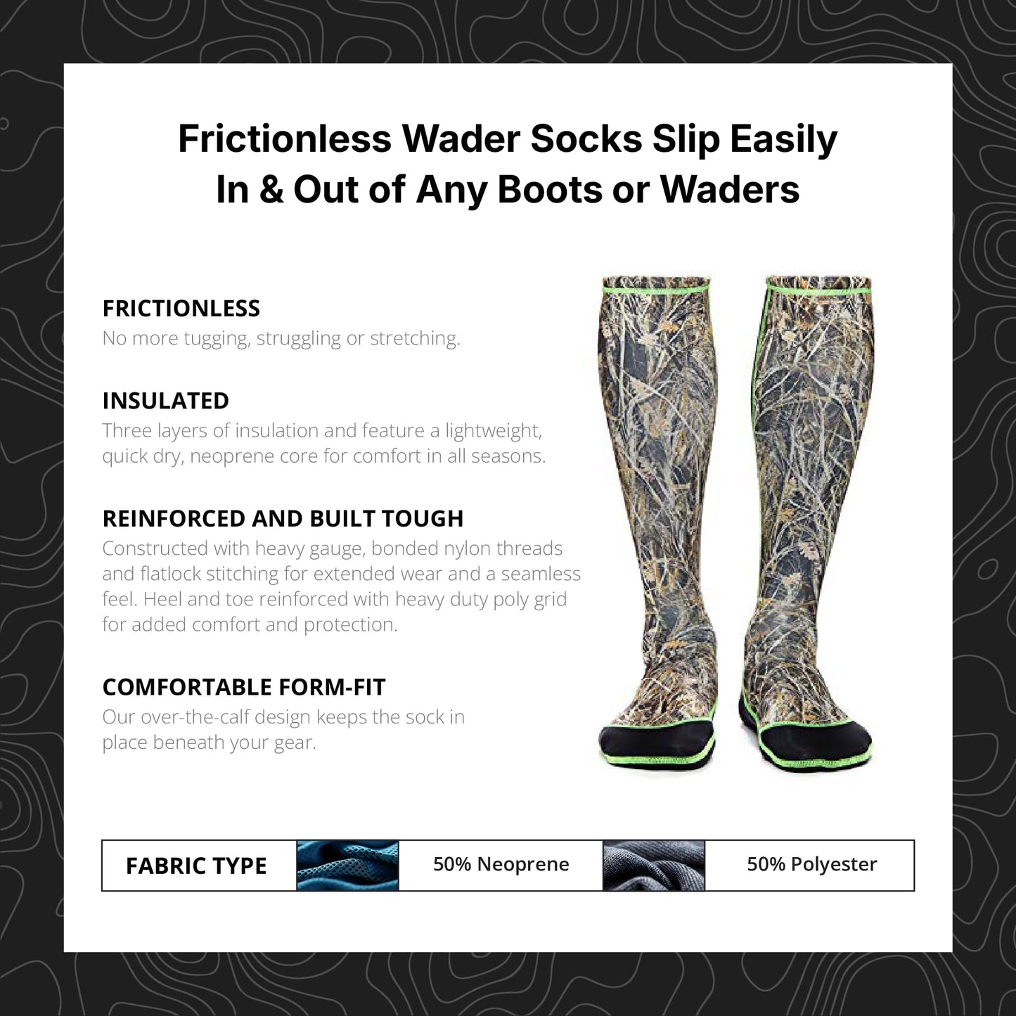 Wetsox Frictionless 1 MM Wader Socks | Slide In/Out of Boots/Waders | Neoprene for Warmth & Dryness | Waterproof, Lightweight, Breathable, Fishing & Hunting Socks, Non-Slip | Black, Large