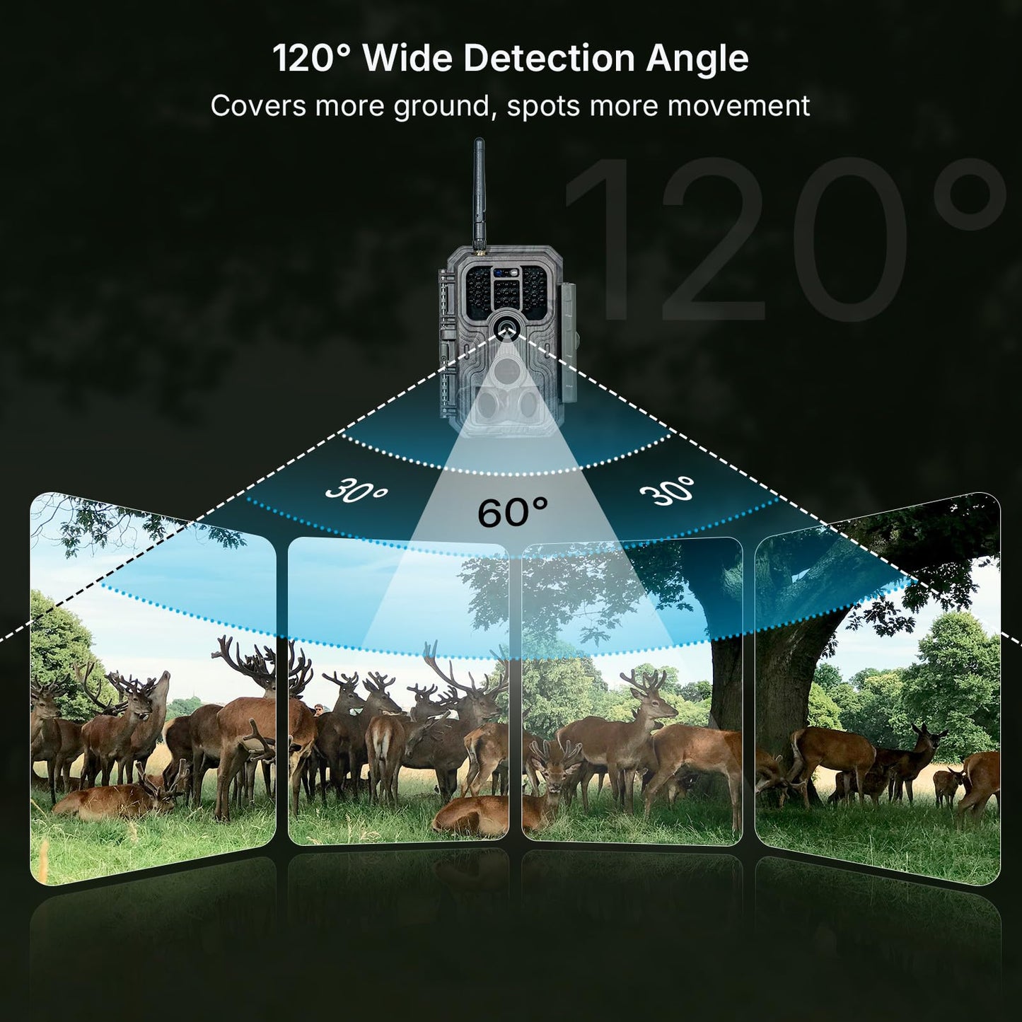 Meidase P200 WiFi (Non-Cellular) Trail Camera, 64MP Photo, 1296p Video, Bluetooth WiFi App Control, 0.1s Motion Detection, No Glow Night Vision 100ft, for Wildlife Animal Scouting or Backyard