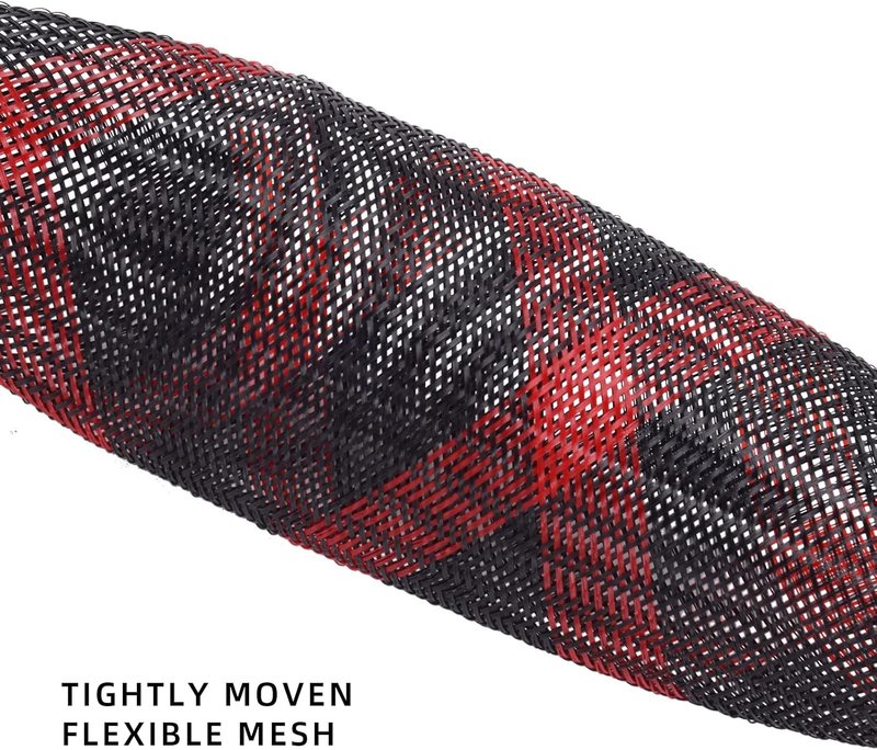 Fly Rod Cover - Braided Mesh Protector Sleeve for Single-Handed Rods | Red-Black, 2PCS