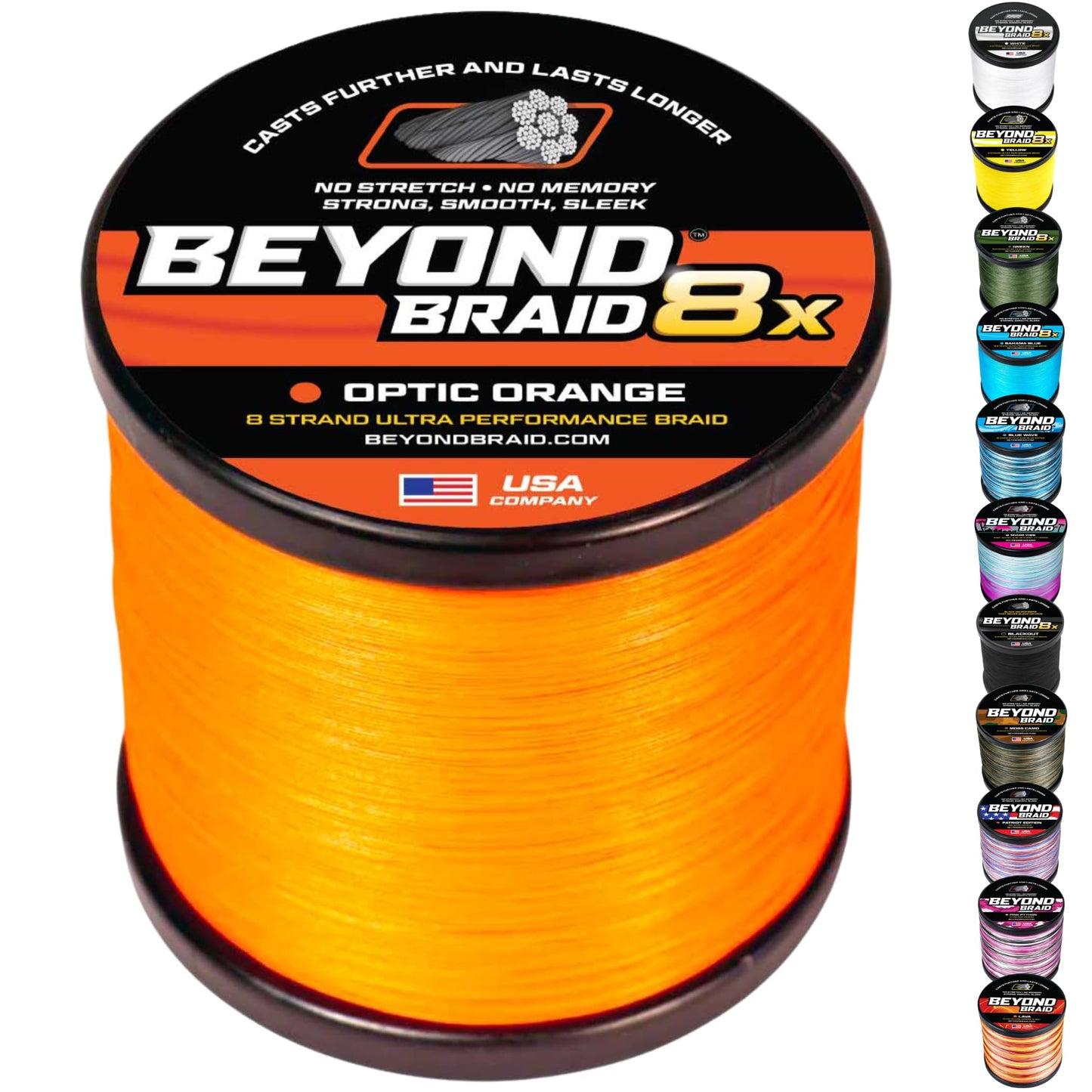 Beyond Braid Braided Fishing Line - Optic Orange 50LB