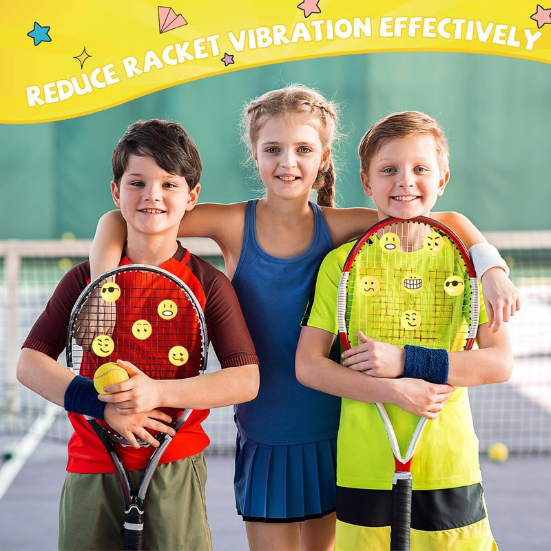 Jexine 30 Pcs Tennis Vibration Dampener Silicone Tennis Racket Dampener Cute Tennis Supplies for Gift (Assorted)