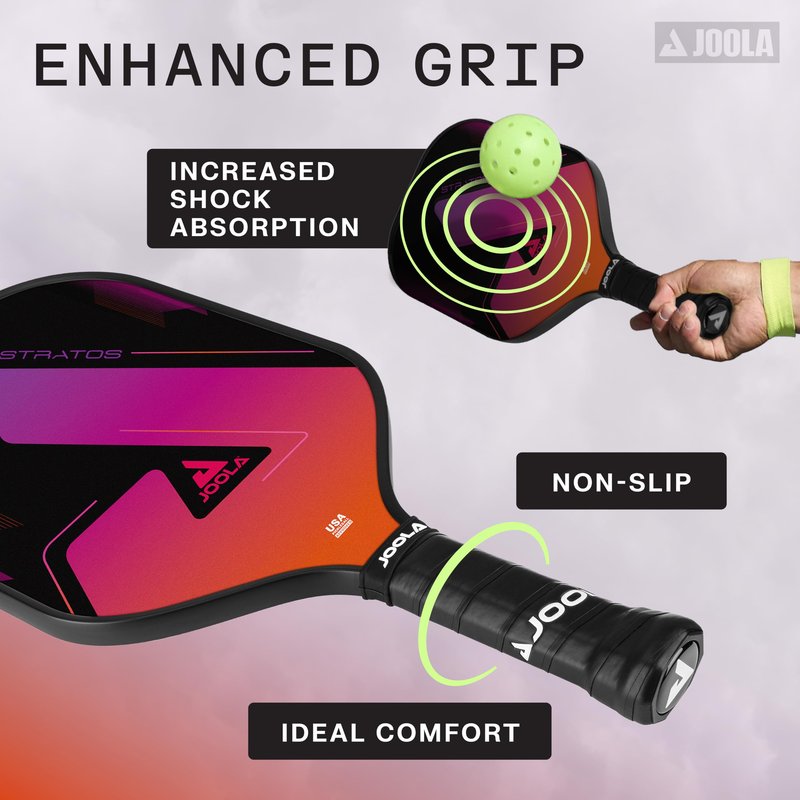 JOOLA Stratos Pickleball Paddle – Reinforced Fiberglass Surface, Honeycomb Polypropylene Core, USAPA Approved, Durable & Beginner-Friendly Pickleball Racket with Comfortable Grip