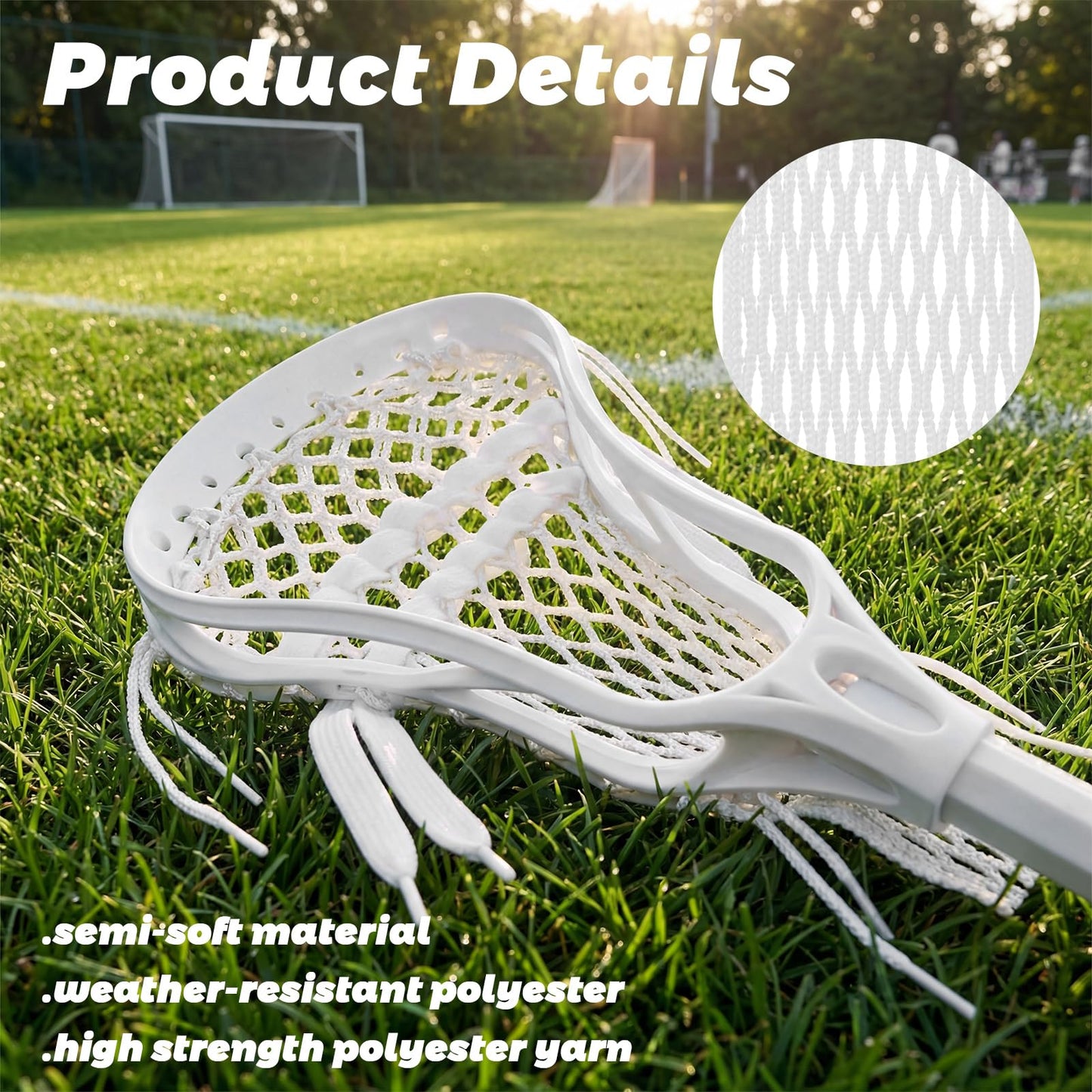 Thenshop 4 Pack 36 Pcs Lacrosse Stringing Kit Semi-Soft Mesh Shooting String Shooting Lace Kits for Most Lacrosse Net Replacement Fixing
